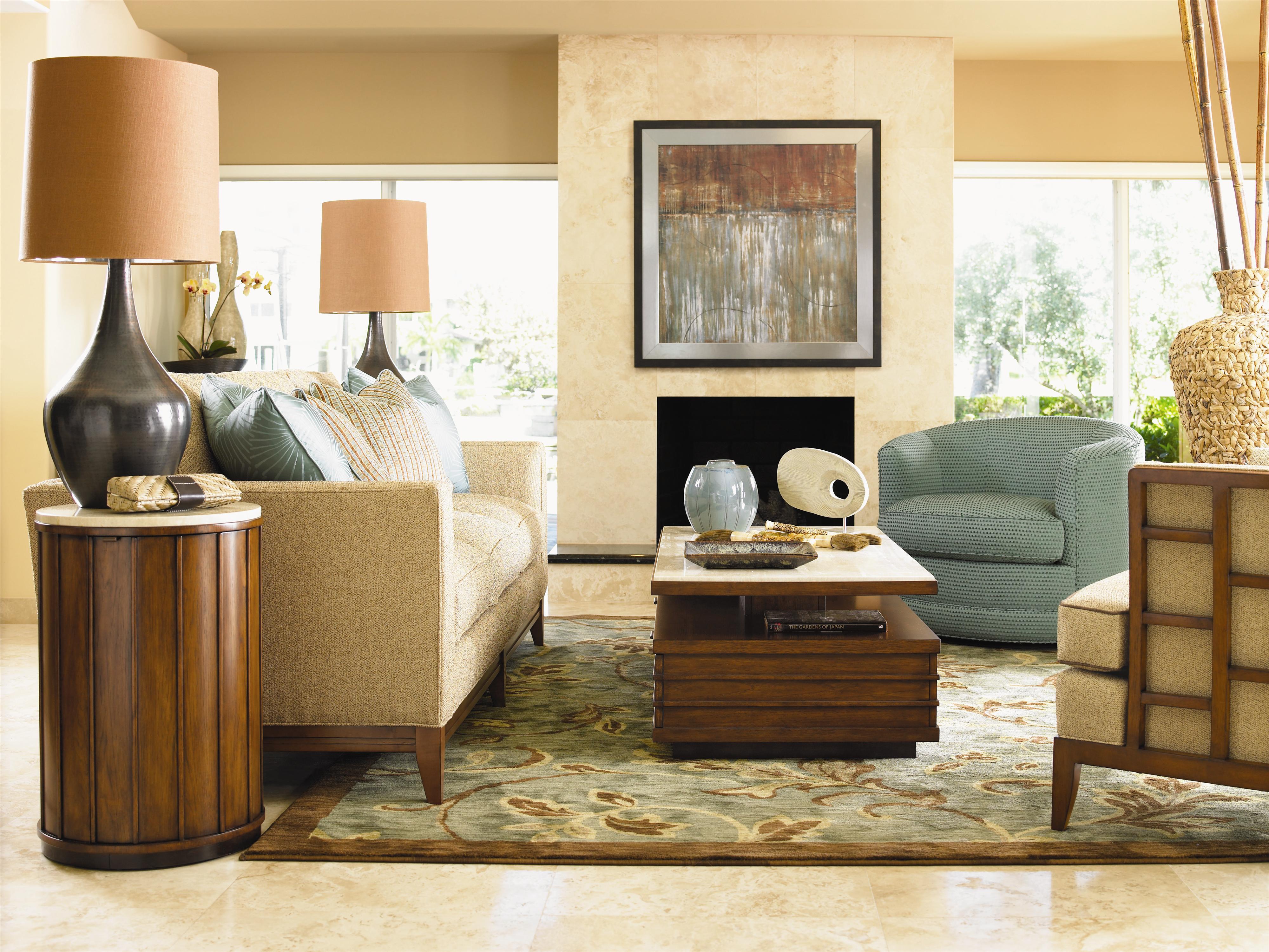 Tommy Bahama Home Ocean Club 7302 33 Ladera Sofa with Exposed Wood